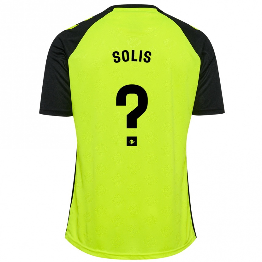 Kids Football Marcos Solís #0 Fluorescent Yellow Black Away Jersey 2024/25 T-Shirt Za