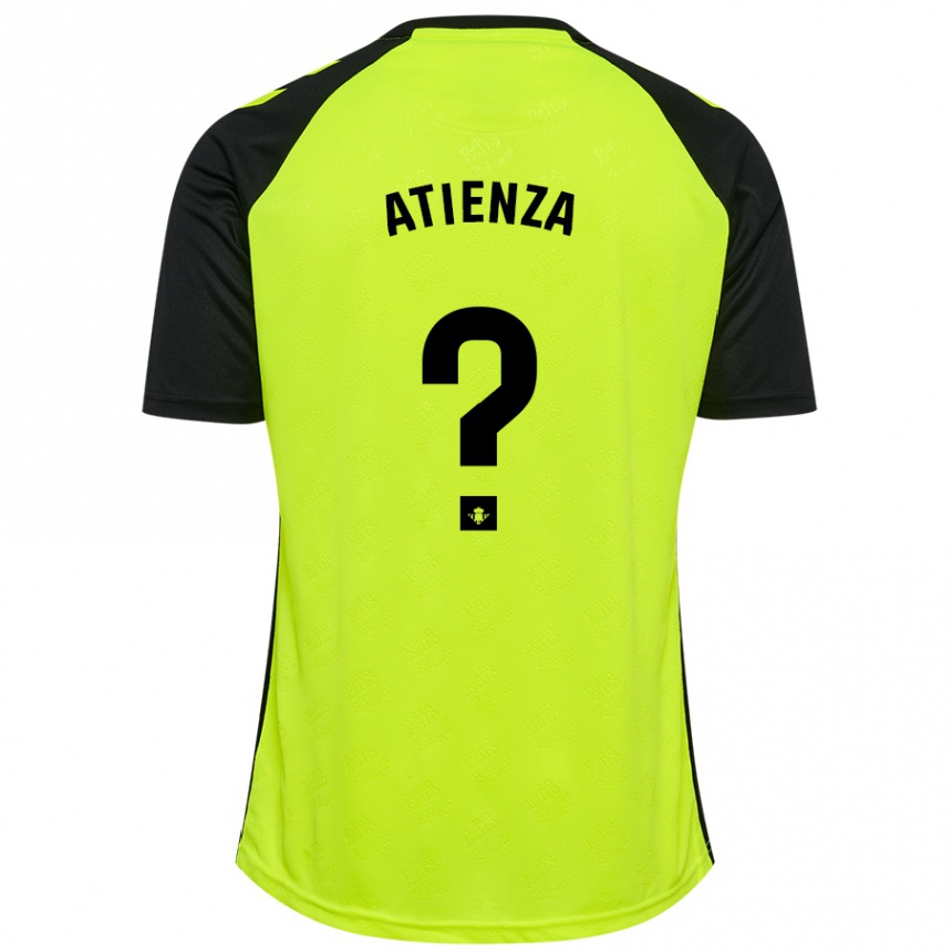 Kids Football Diego Atienza #0 Fluorescent Yellow Black Away Jersey 2024/25 T-Shirt Za