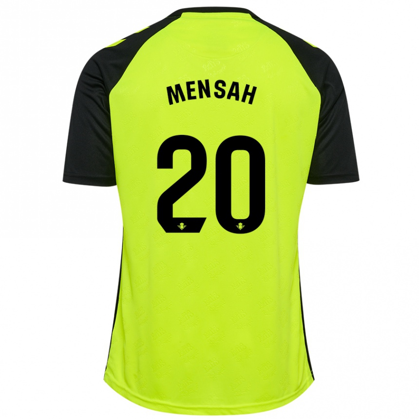 Kids Football Mawuli Mensah #20 Fluorescent Yellow Black Away Jersey 2024/25 T-Shirt Za