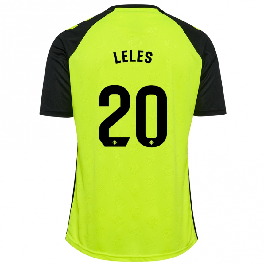 Kids Football María De Los Ángeles Carrión Egido #20 Fluorescent Yellow Black Away Jersey 2024/25 T-Shirt Za