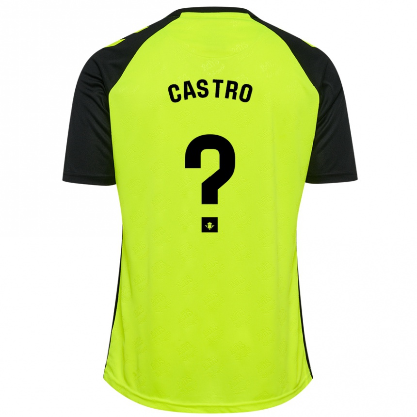 Kids Football Baldu Castro #0 Fluorescent Yellow Black Away Jersey 2024/25 T-Shirt Za