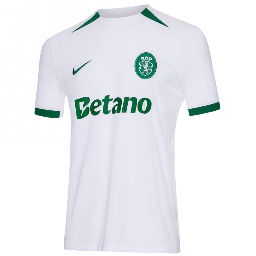 Kids Football Alicia Figueiredo Lima Correia #77 White Green Away Jersey 2024/25 T-Shirt Za