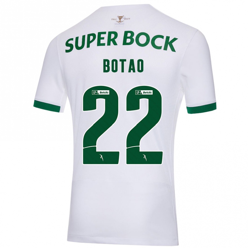 Kids Football Martim Botão #22 White Green Away Jersey 2024/25 T-Shirt Za