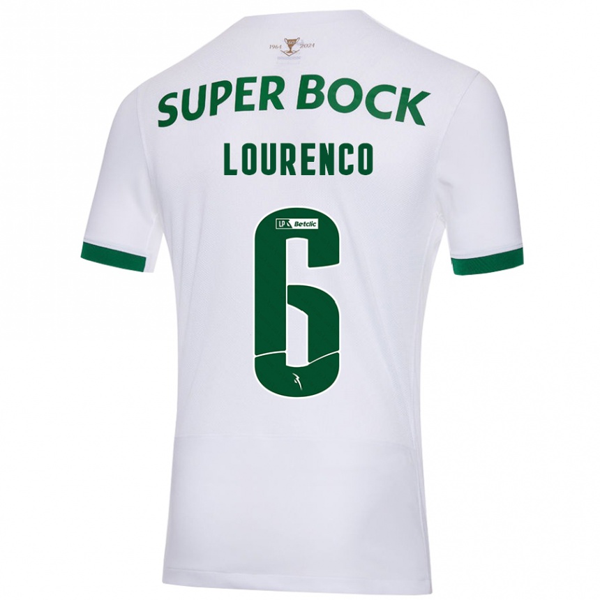 Kids Football Bruna Lourenço Urbano Costa #6 White Green Away Jersey 2024/25 T-Shirt Za