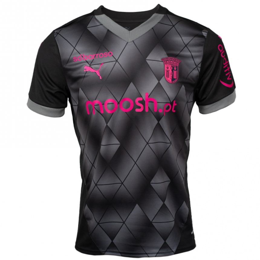 Kids Football Gabri Martínez #77 Black Pink Away Jersey 2024/25 T-Shirt Za