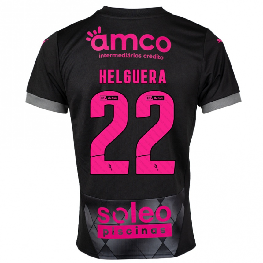 Kids Football Thiago Helguera #22 Black Pink Away Jersey 2024/25 T-Shirt Za