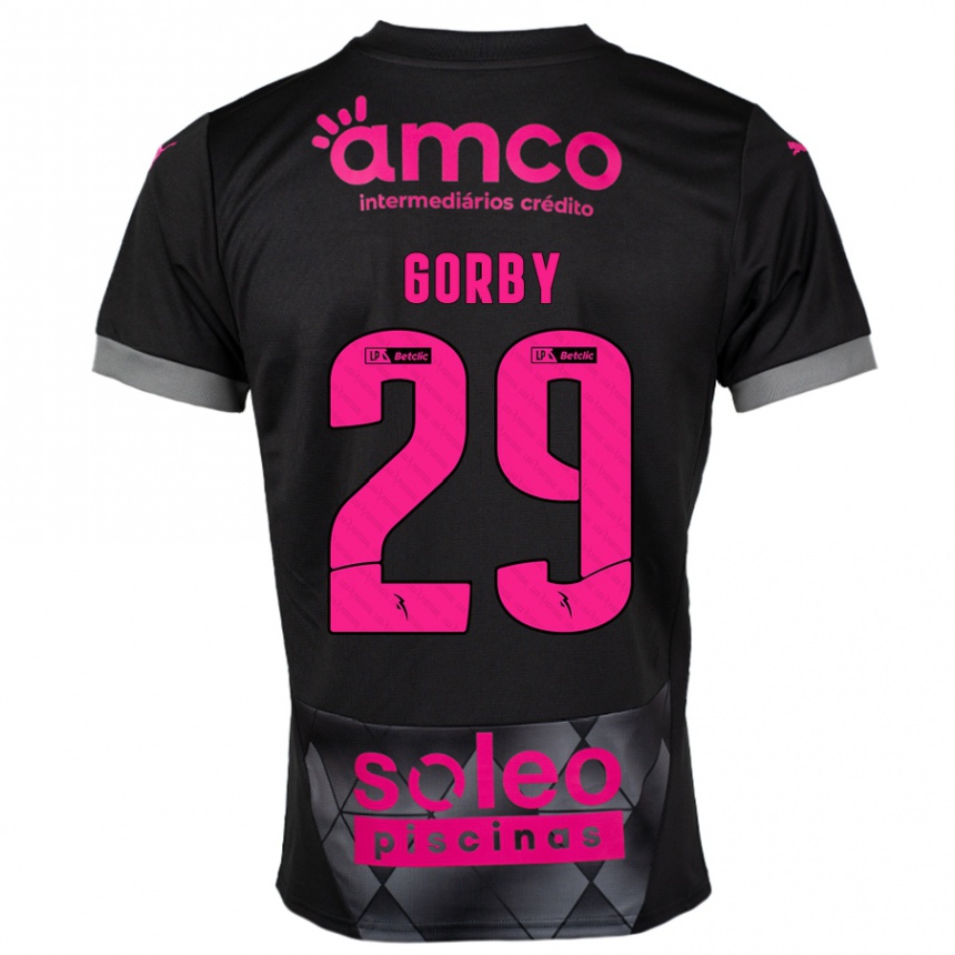 Kids Football Gorby #29 Black Pink Away Jersey 2024/25 T-Shirt Za