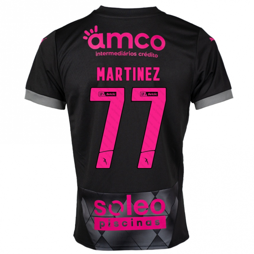 Kids Football Gabri Martínez #77 Black Pink Away Jersey 2024/25 T-Shirt Za