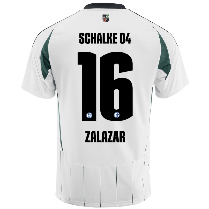 Kids Football Mauro Zalazar #16 White Green Away Jersey 2024/25 T-Shirt Za