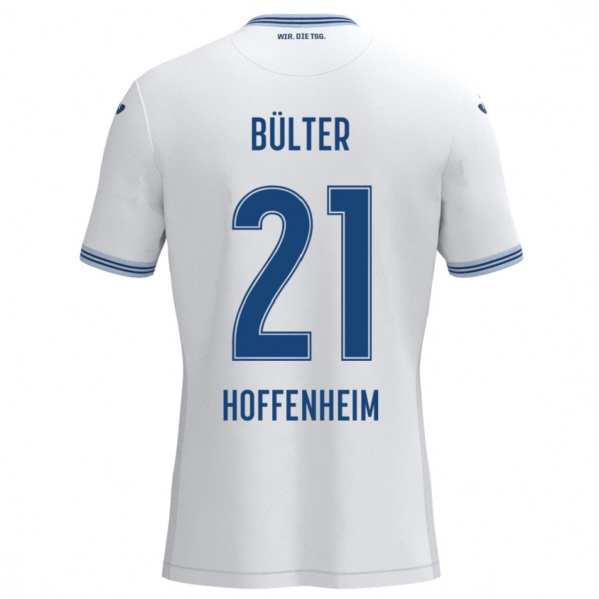 Kids Football Marius Bülter #21 White Blue Away Jersey 2024/25 T-Shirt Za