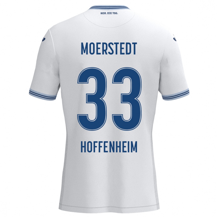 Kids Football Max Moerstedt #33 White Blue Away Jersey 2024/25 T-Shirt Za