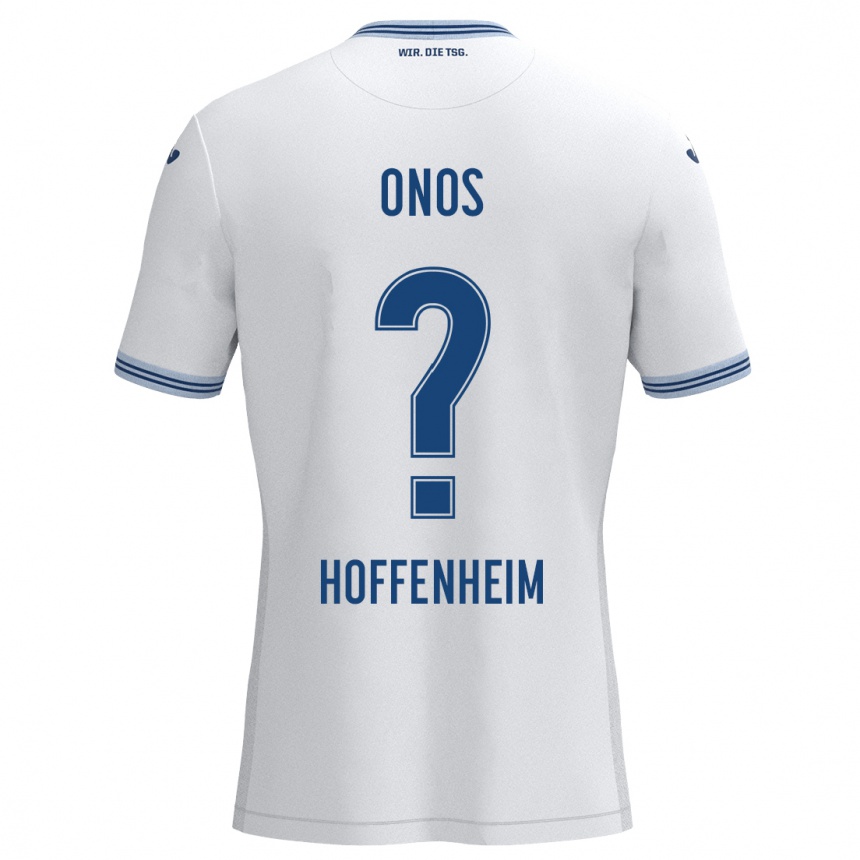 Kids Football Melvin Onos #0 White Blue Away Jersey 2024/25 T-Shirt Za