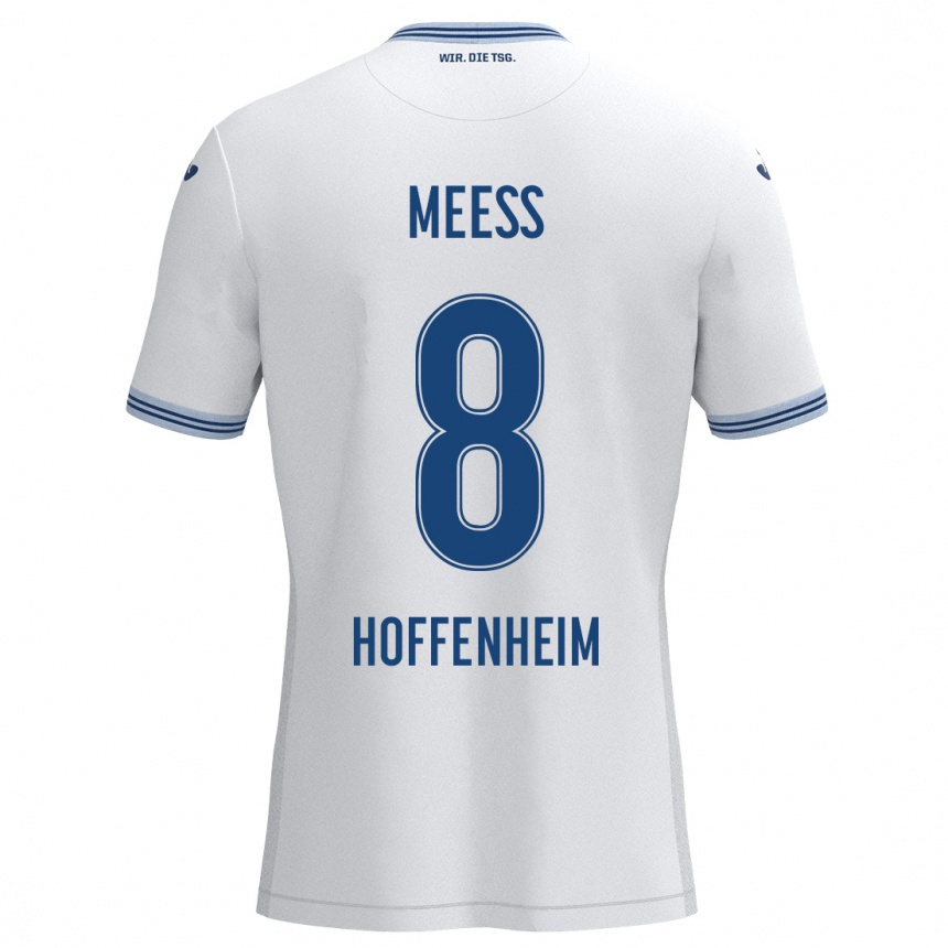 Kids Football Jakob Meeß #8 White Blue Away Jersey 2024/25 T-Shirt Za