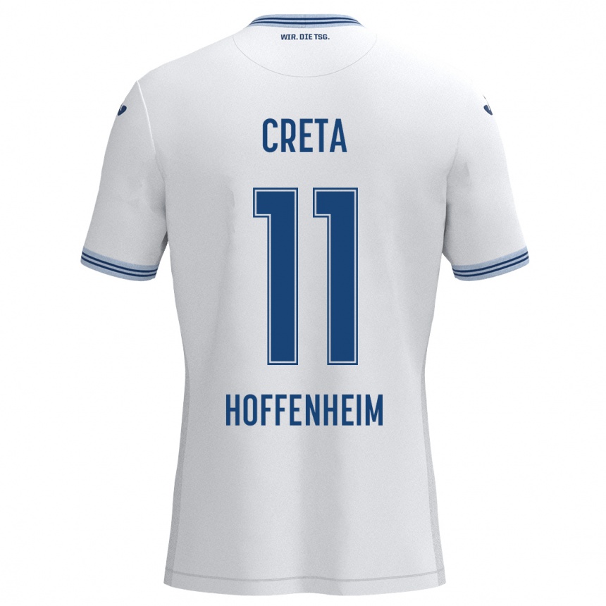 Kids Football David Creța #11 White Blue Away Jersey 2024/25 T-Shirt Za