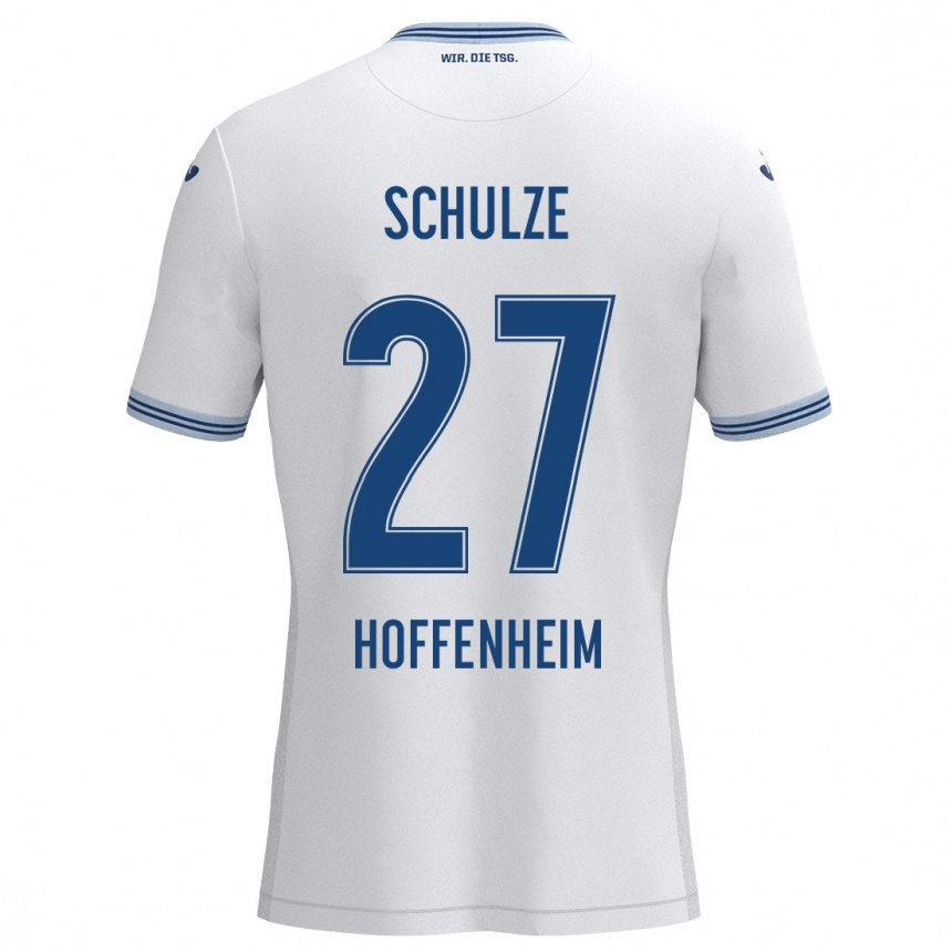 Kids Football Louis Schulze #27 White Blue Away Jersey 2024/25 T-Shirt Za