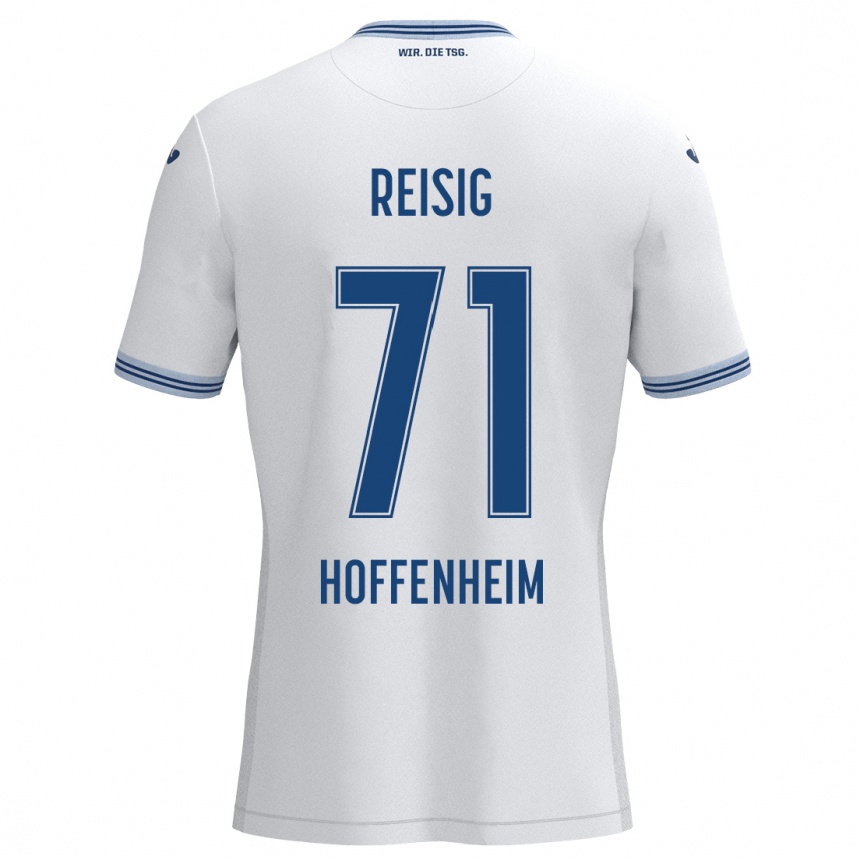 Kids Football Ruben Reisig #71 White Blue Away Jersey 2024/25 T-Shirt Za