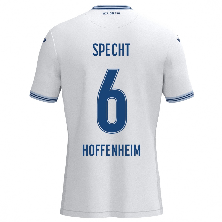 Kids Football Michaela Specht #6 White Blue Away Jersey 2024/25 T-Shirt Za