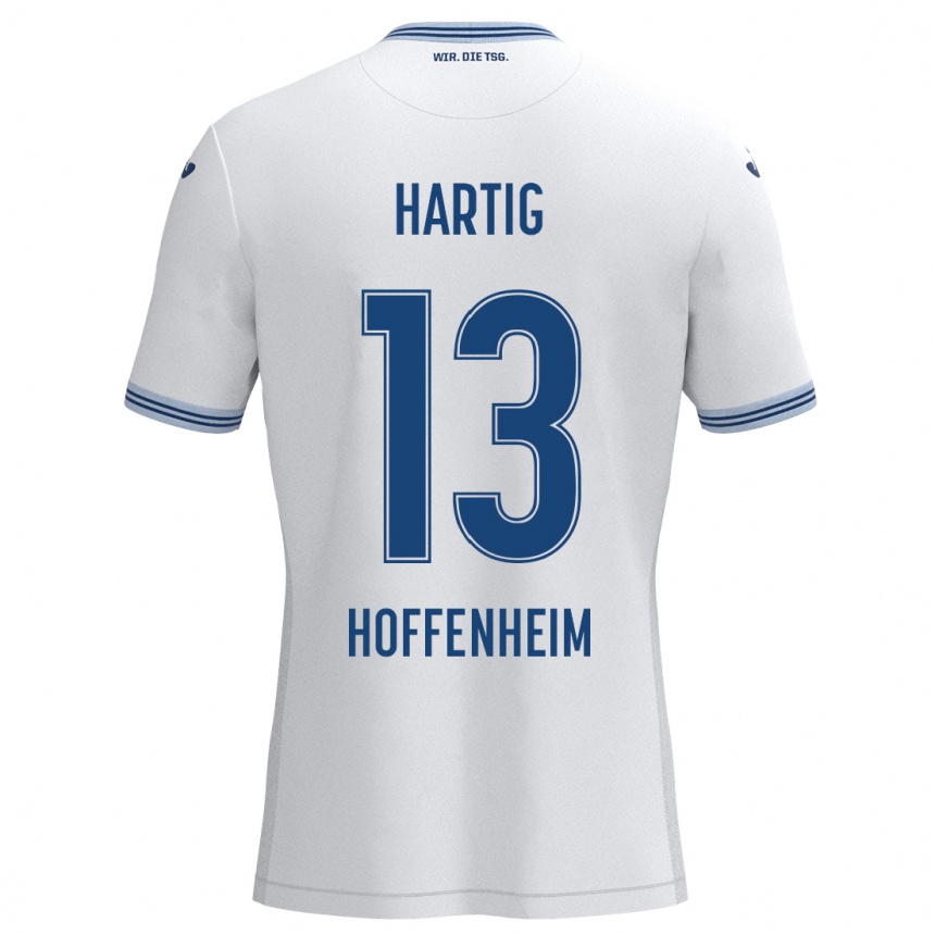 Kids Football Isabella Hartig #13 White Blue Away Jersey 2024/25 T-Shirt Za