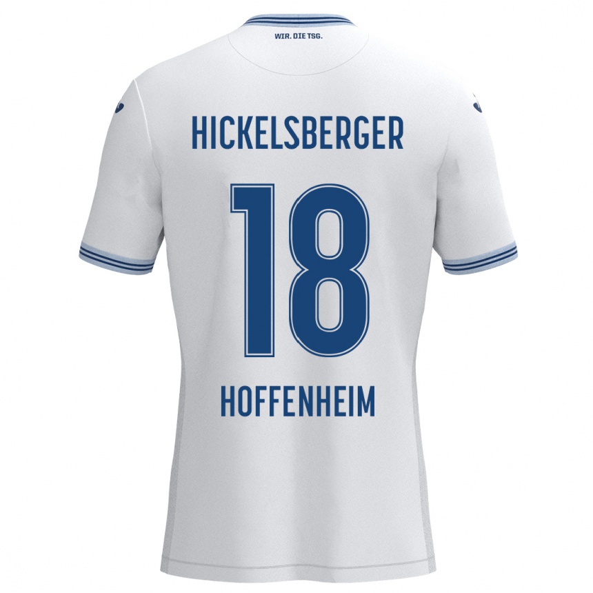 Kids Football Julia Hickelsberger #18 White Blue Away Jersey 2024/25 T-Shirt Za