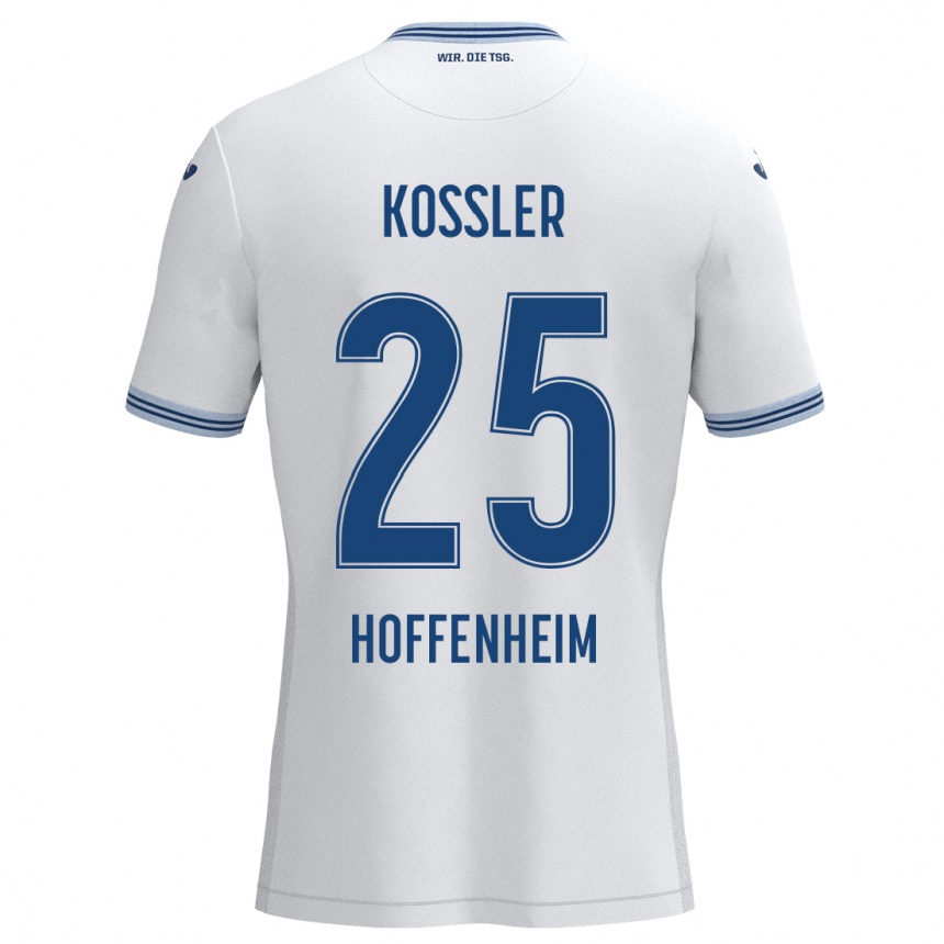 Kids Football Melissa Kössler #25 White Blue Away Jersey 2024/25 T-Shirt Za