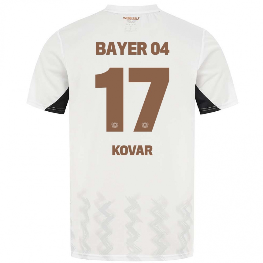 Kids Football Matej Kovar #17 White Black Away Jersey 2024/25 T-Shirt Za