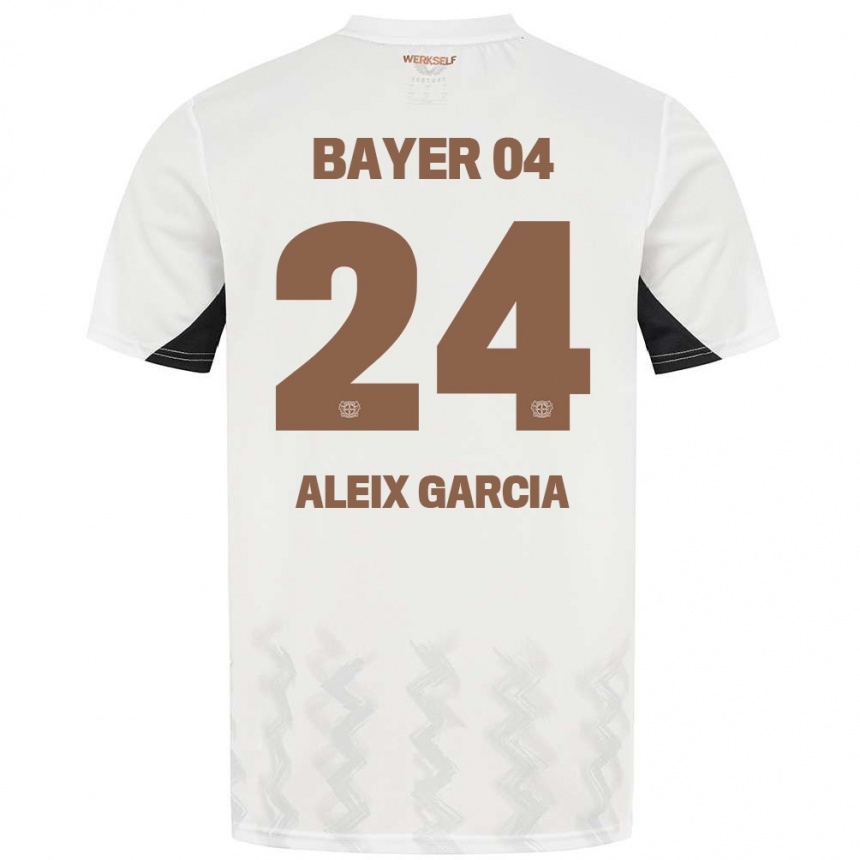 Kids Football Aleix García #24 White Black Away Jersey 2024/25 T-Shirt Za