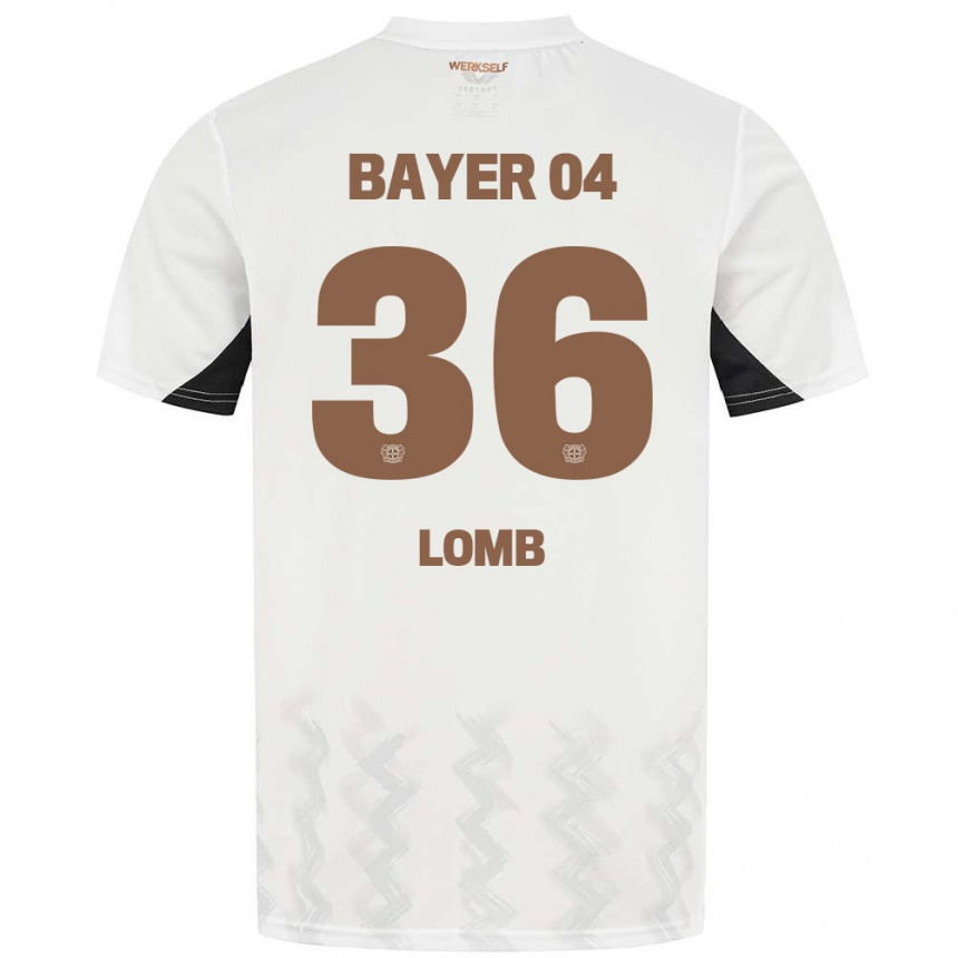 Kids Football Niklas Lomb #36 White Black Away Jersey 2024/25 T-Shirt Za