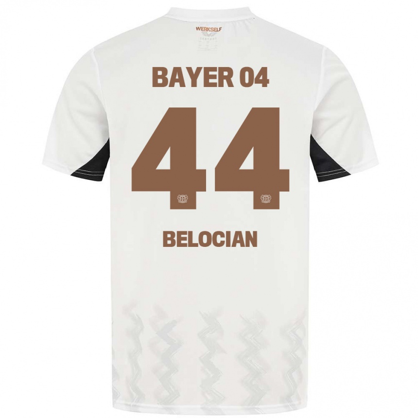 Kids Football Jeanuël Belocian #44 White Black Away Jersey 2024/25 T-Shirt Za