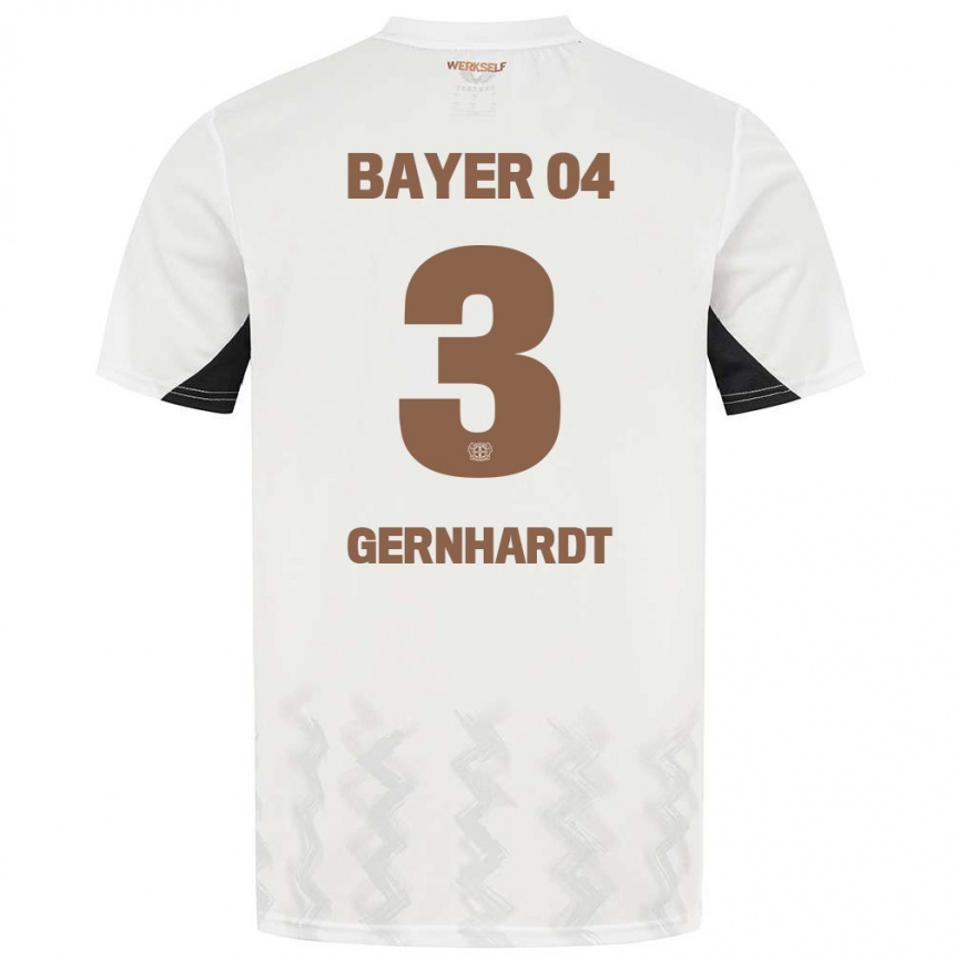 Kids Football Nils Gernhardt #3 White Black Away Jersey 2024/25 T-Shirt Za