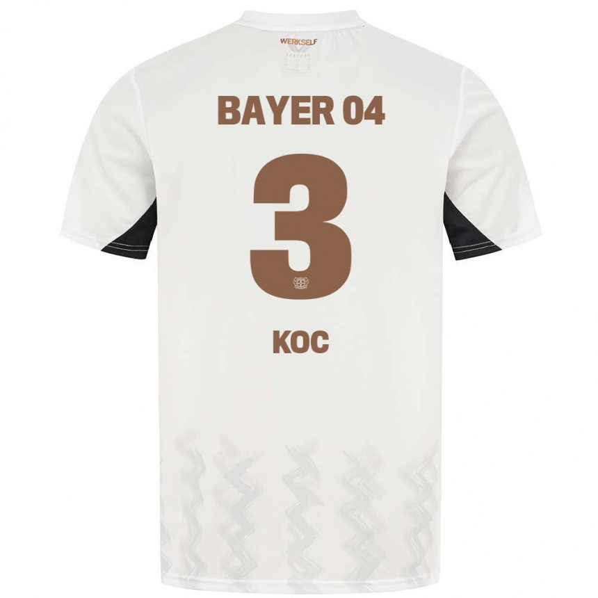 Kids Football Halil Koc #3 White Black Away Jersey 2024/25 T-Shirt Za