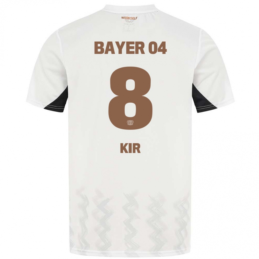 Kids Football Burak Kir #8 White Black Away Jersey 2024/25 T-Shirt Za