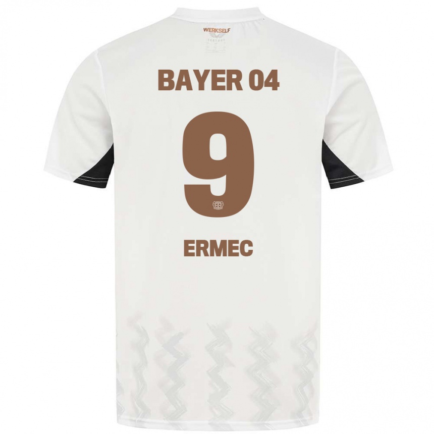 Kids Football Berkan Ermec #9 White Black Away Jersey 2024/25 T-Shirt Za