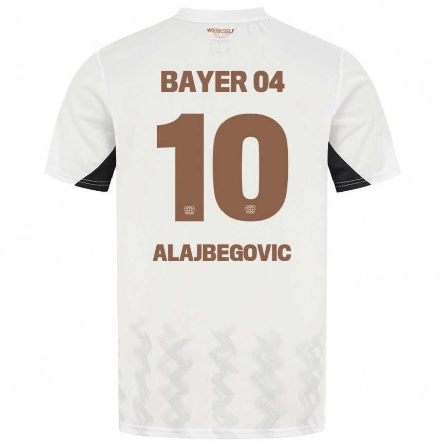 Kids Football Kerim Alajbegovic #10 White Black Away Jersey 2024/25 T-Shirt Za