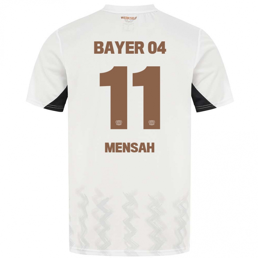 Kids Football Jeremiah Mensah #11 White Black Away Jersey 2024/25 T-Shirt Za