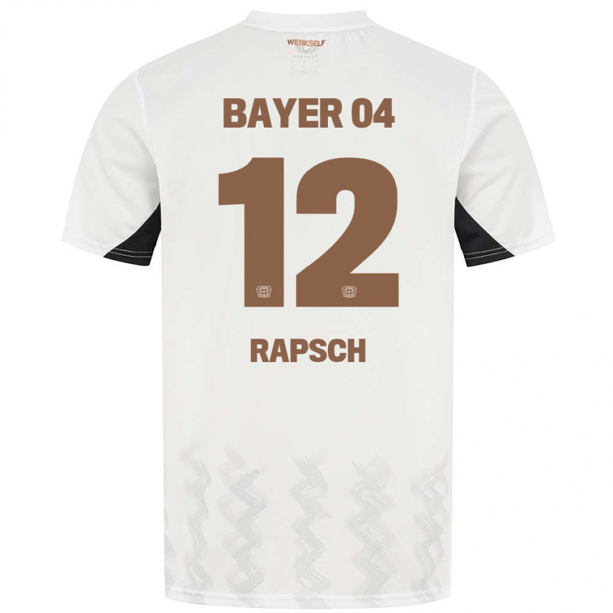 Kids Football Simeon Rapsch #12 White Black Away Jersey 2024/25 T-Shirt Za