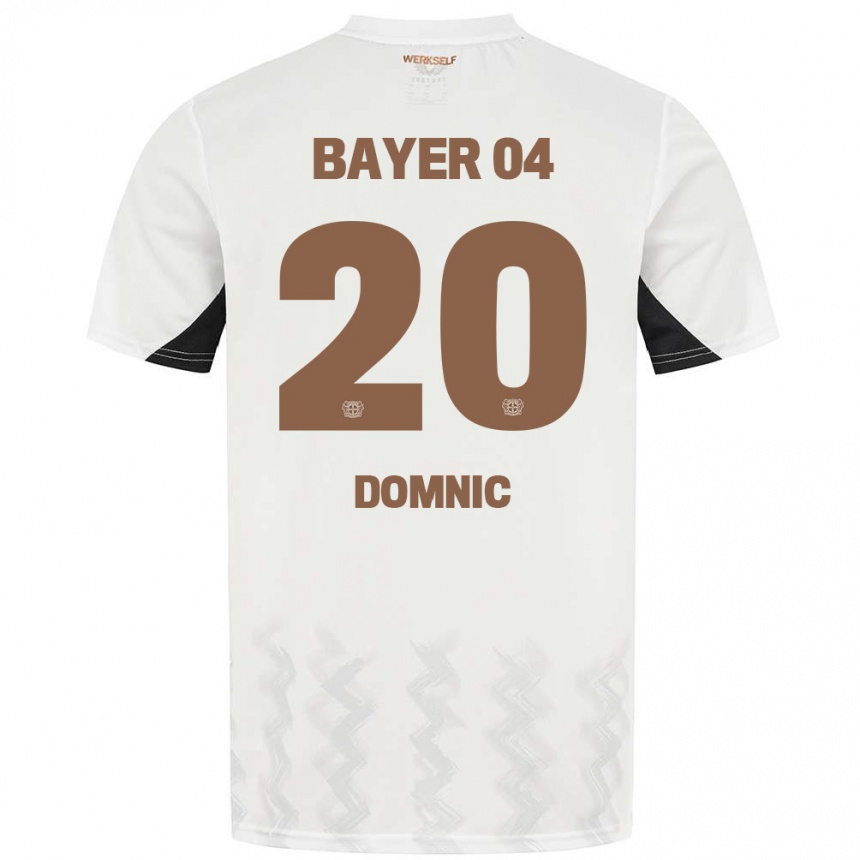 Kids Football Nebe-Sirak Domnic #20 White Black Away Jersey 2024/25 T-Shirt Za