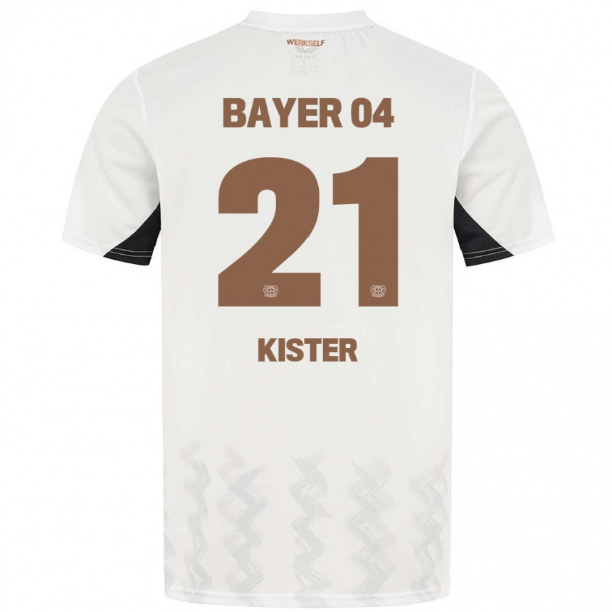 Kids Football Akim Kister #21 White Black Away Jersey 2024/25 T-Shirt Za