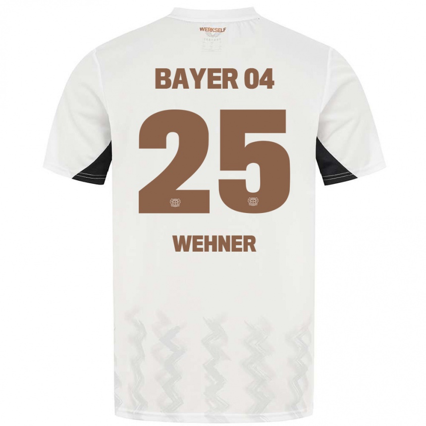 Kids Football Luca Wehner #25 White Black Away Jersey 2024/25 T-Shirt Za