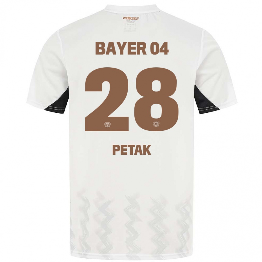 Kids Football Raoul Petak #28 White Black Away Jersey 2024/25 T-Shirt Za