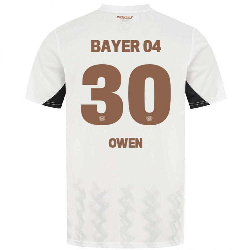 Kids Football Emmanuel Owen #30 White Black Away Jersey 2024/25 T-Shirt Za