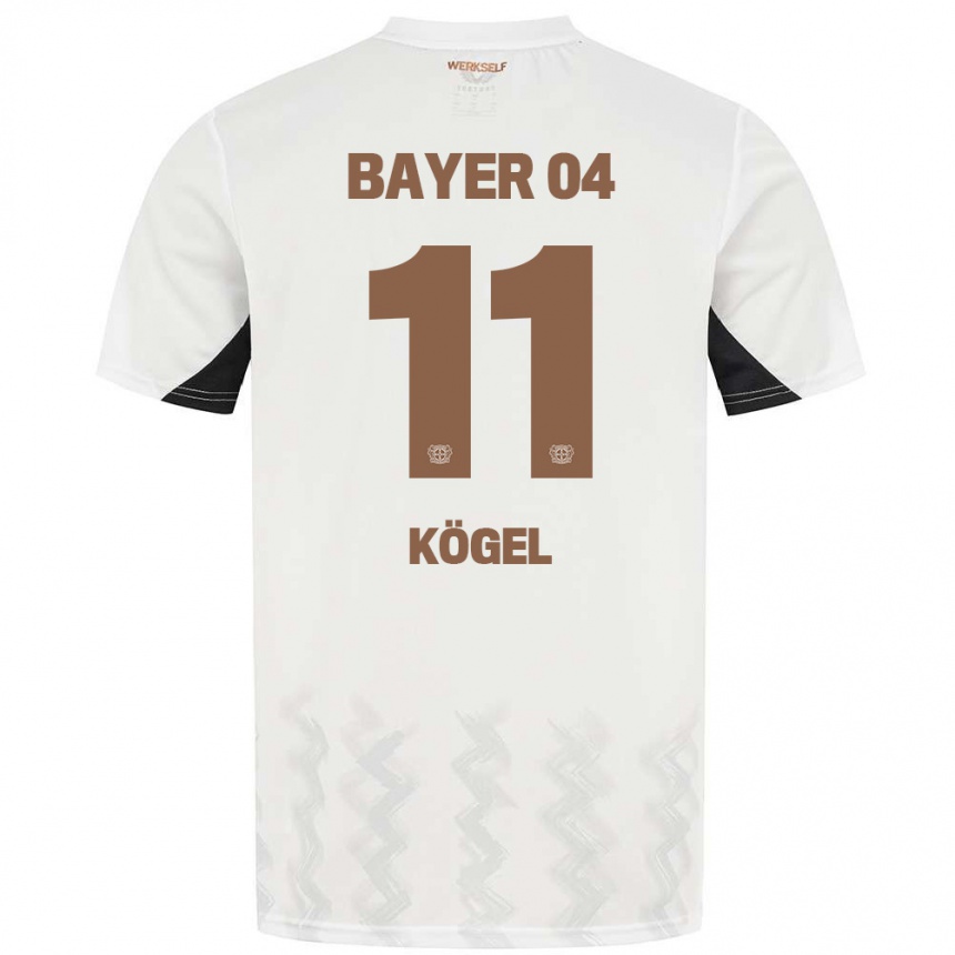 Kids Football Kristin Kögel #11 White Black Away Jersey 2024/25 T-Shirt Za