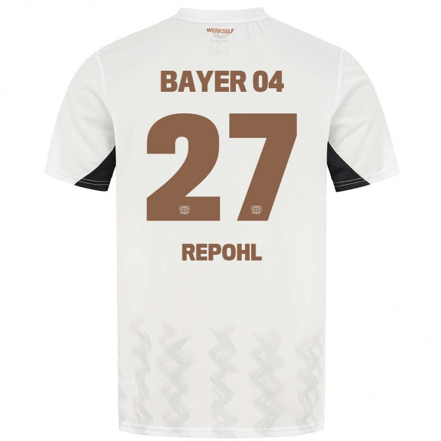 Kids Football Friederike Repohl #27 White Black Away Jersey 2024/25 T-Shirt Za