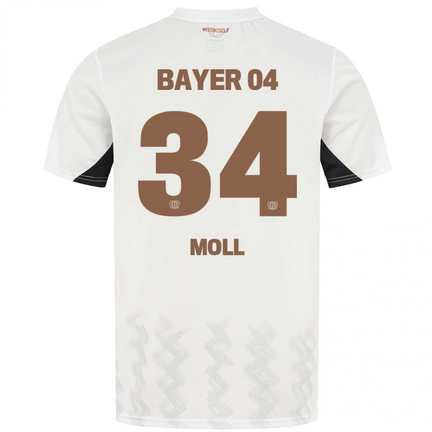 Kids Football Anne Moll #34 White Black Away Jersey 2024/25 T-Shirt Za