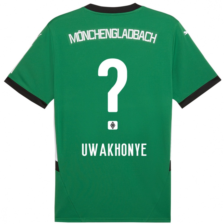 Kids Football Josiah Uwakhonye #0 Green White Away Jersey 2024/25 T-Shirt Za