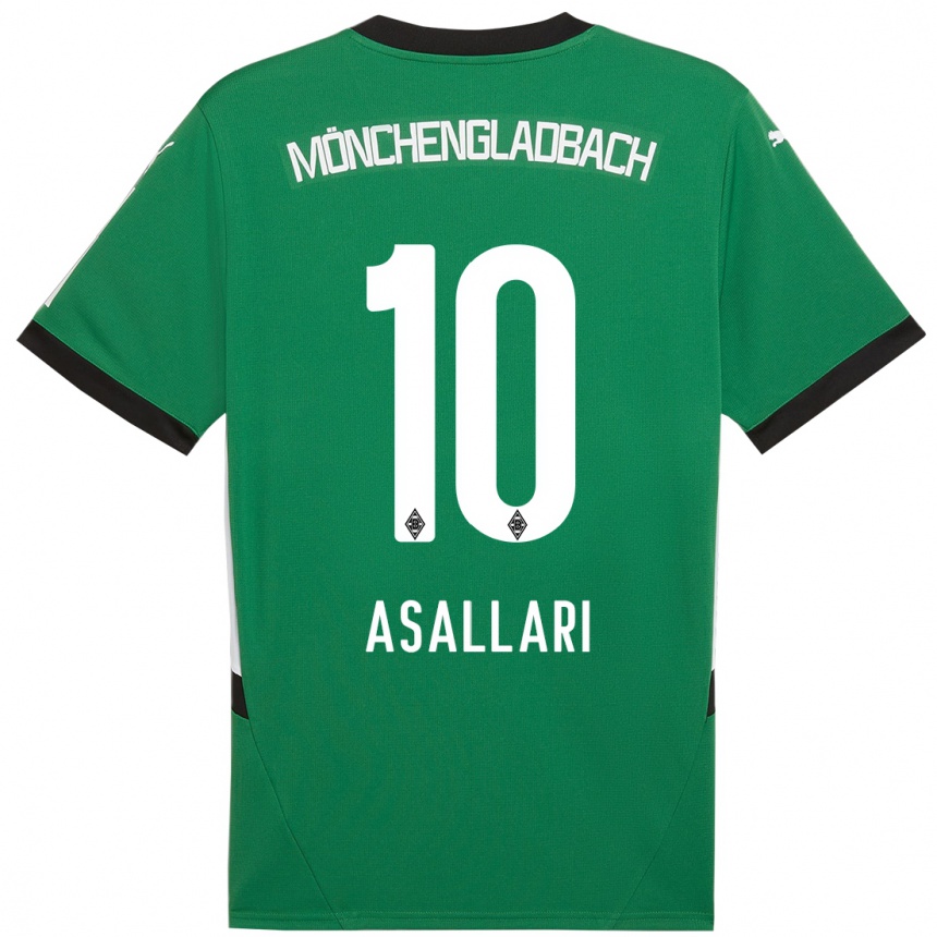 Kids Football Kushtrim Asallari #10 Green White Away Jersey 2024/25 T-Shirt Za