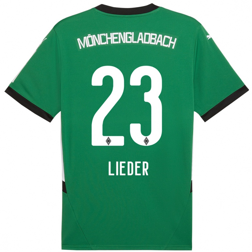 Kids Football Michel Lieder #23 Green White Away Jersey 2024/25 T-Shirt Za