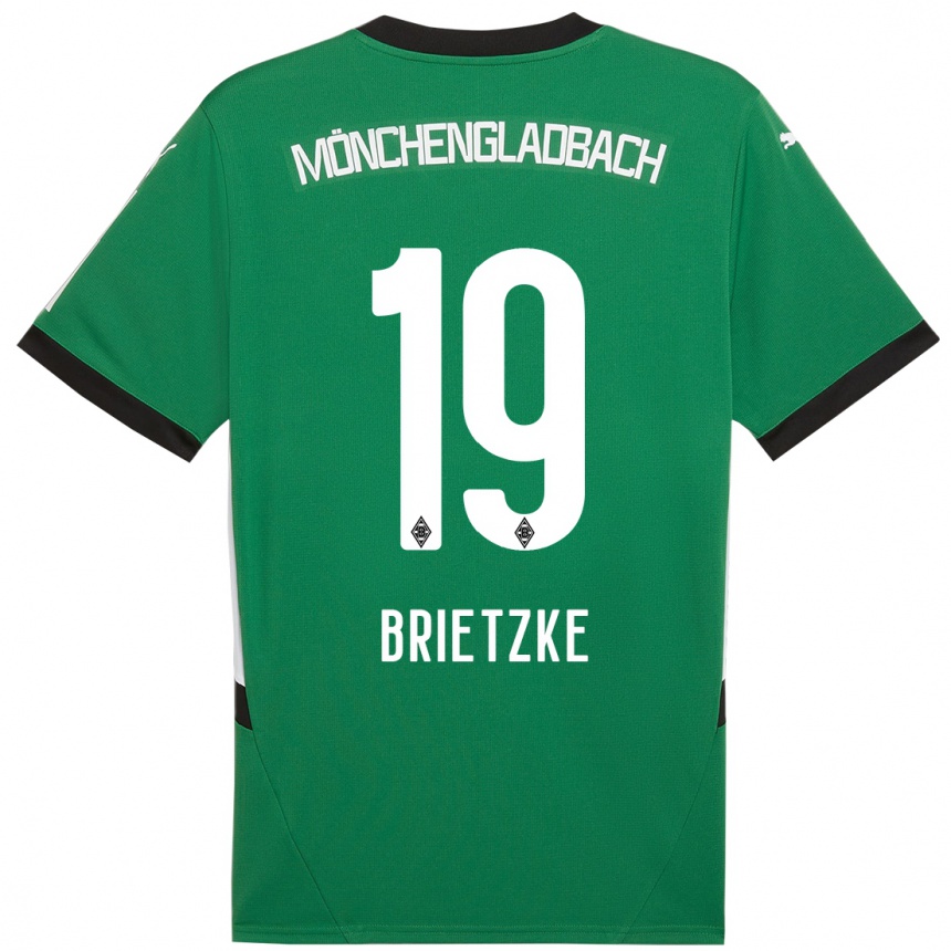 Kids Football Yvonne Brietzke #19 Green White Away Jersey 2024/25 T-Shirt Za