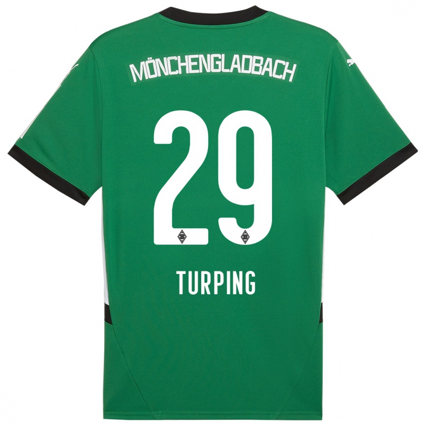 Kids Football Selim Turping #29 Green White Away Jersey 2024/25 T-Shirt Za