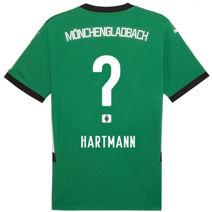 Kids Football Miguel Hartmann #0 Green White Away Jersey 2024/25 T-Shirt Za