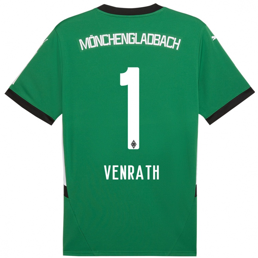 Kids Football Lisa Venrath #1 Green White Away Jersey 2024/25 T-Shirt Za